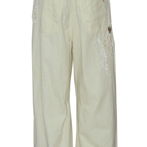 Pilcro Embroidered Cropped Bow Pants Anthropologie Patch Pocket M - Picture 7 of 7